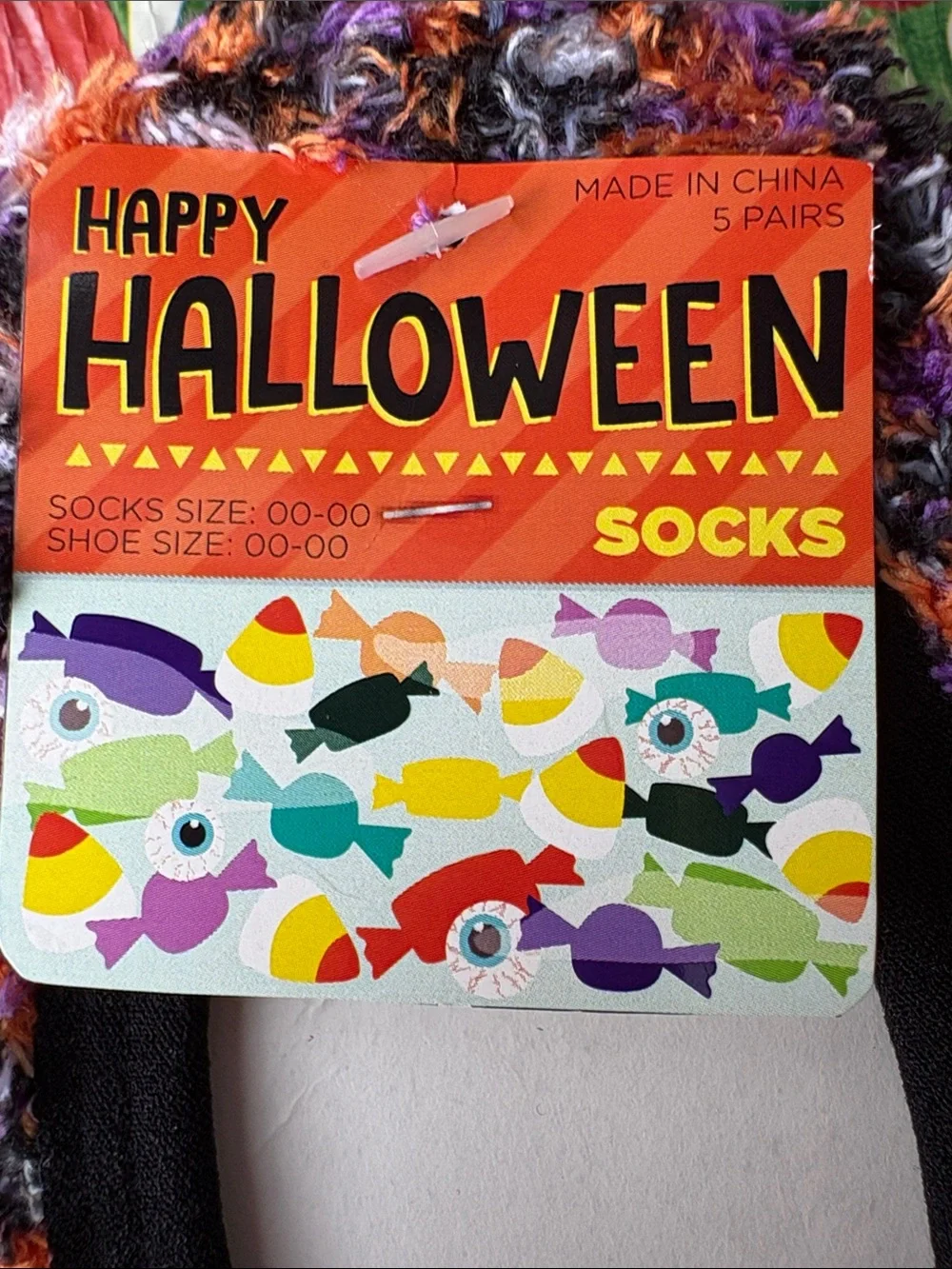 Happy Halloween Fuzzy Ghost No-Show Socks